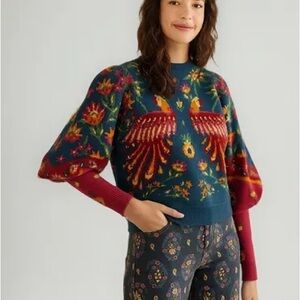 FARM Rio Vibrant Bird Motif Sweater